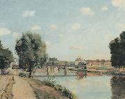 Camille Pissarro The Raolway Bridge at Pontoise oil painting on canvas